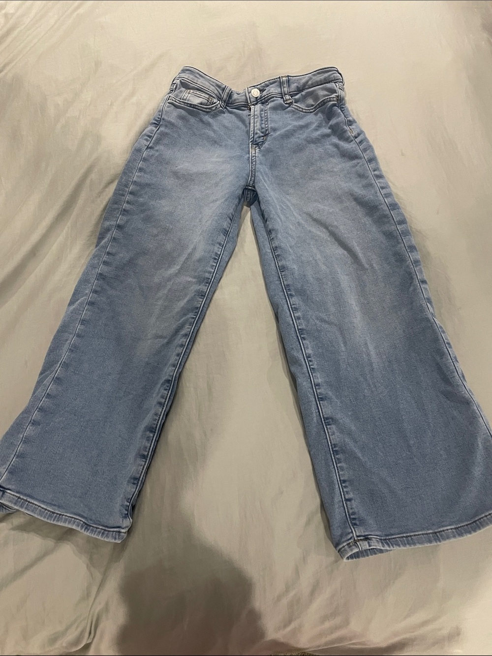Gap Wide Leg Ankle Sweatpant Jean Wirg Adjustable Waist - Light Blue